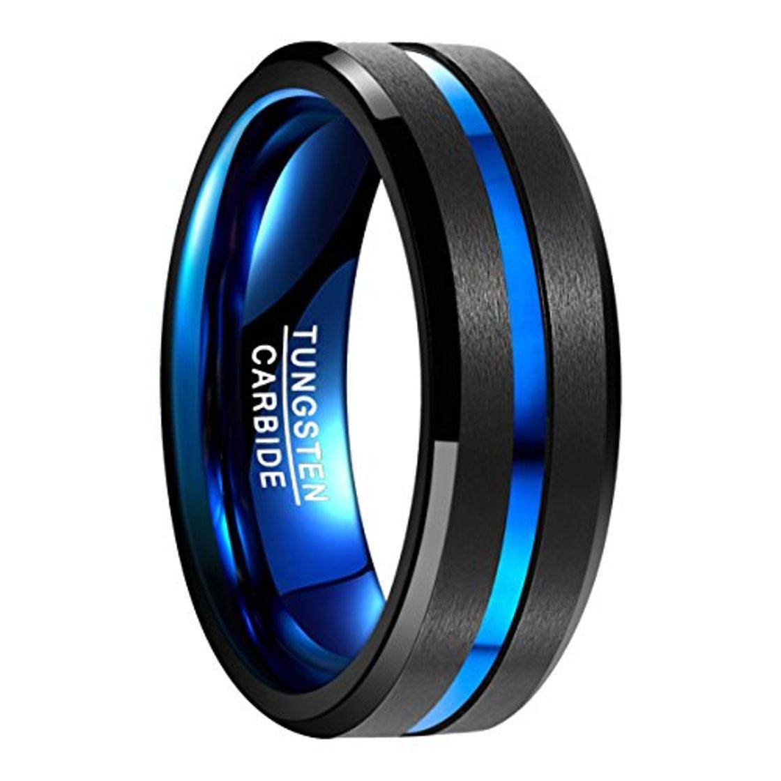 Product NUNCAD Anillo Hombre Mujere Unisexo Tungsteno Exterior Negro