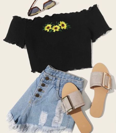 Cropped floral 