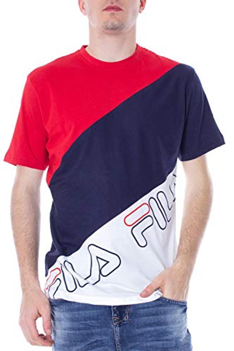 Fashion Fila Vintage Hombre Camiseta Grove Bloque Diagonal