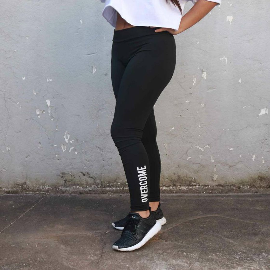 Fashion CALÇA OVERCOME LEGGING "SCRIPT" PRETA