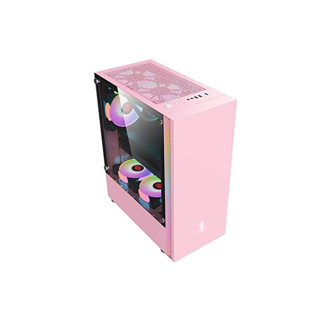 Product WSNBB Rosa ATX Semitorre Caja Gaming PC, Filtro De Polvo Magnético, El