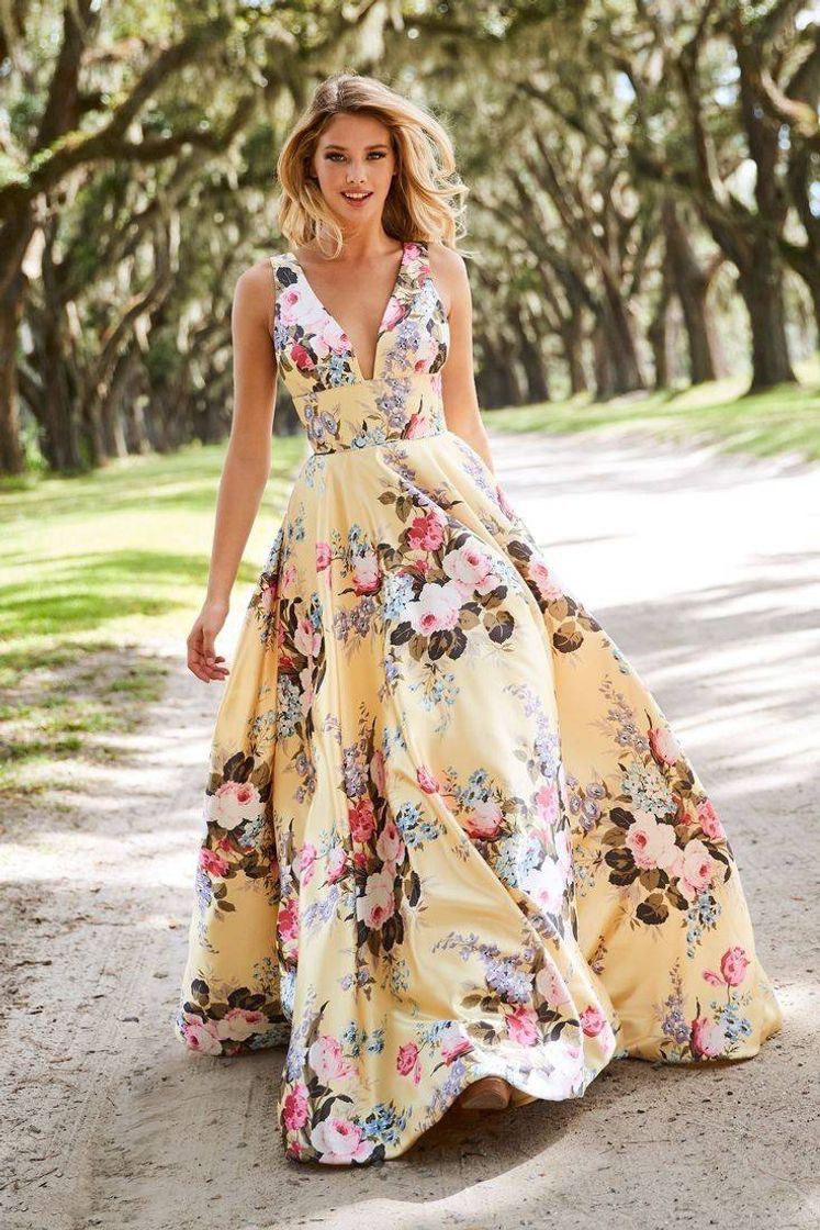 Fashion Vestido longo florido 