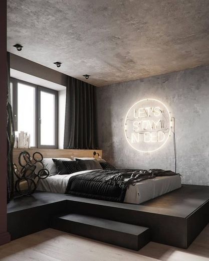 Um quarto com estilo e simples