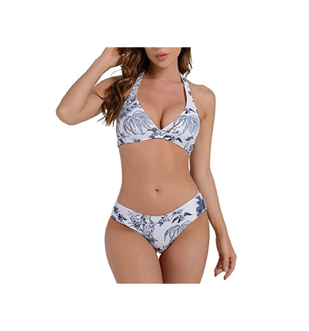 Fashion CMTOP Bikinis Mujer 2021 Traje de Baño de Dos Piezas Ropa de Playa Triangulo Tanga Bikini con Relleno Conjuntos Ropa de Baño Traje de Baño Sexy Anudado Ajustable Bikini Verano