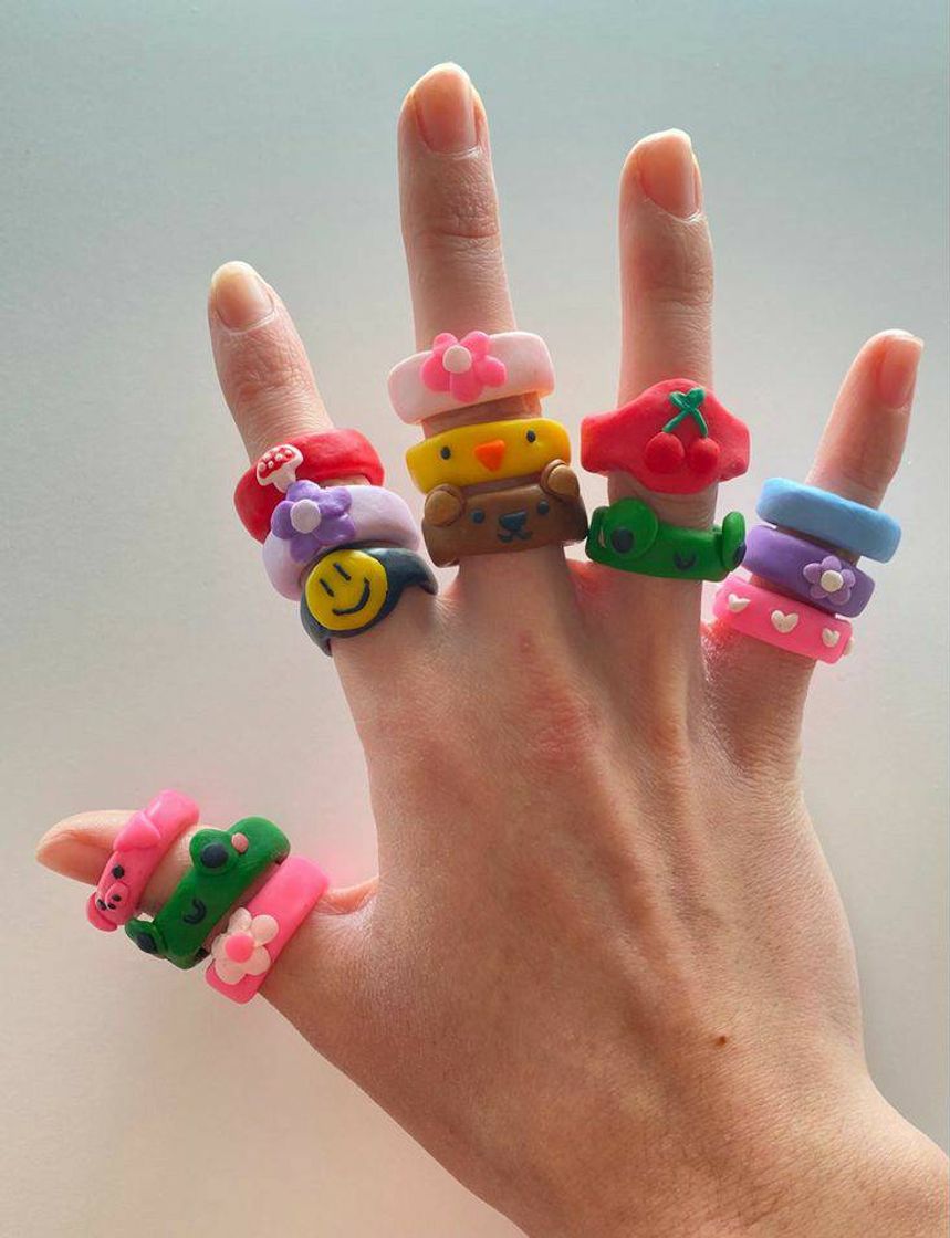 Moda chuncky clay rings