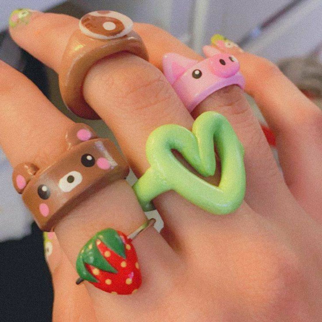 Moda funny and cute clay rings