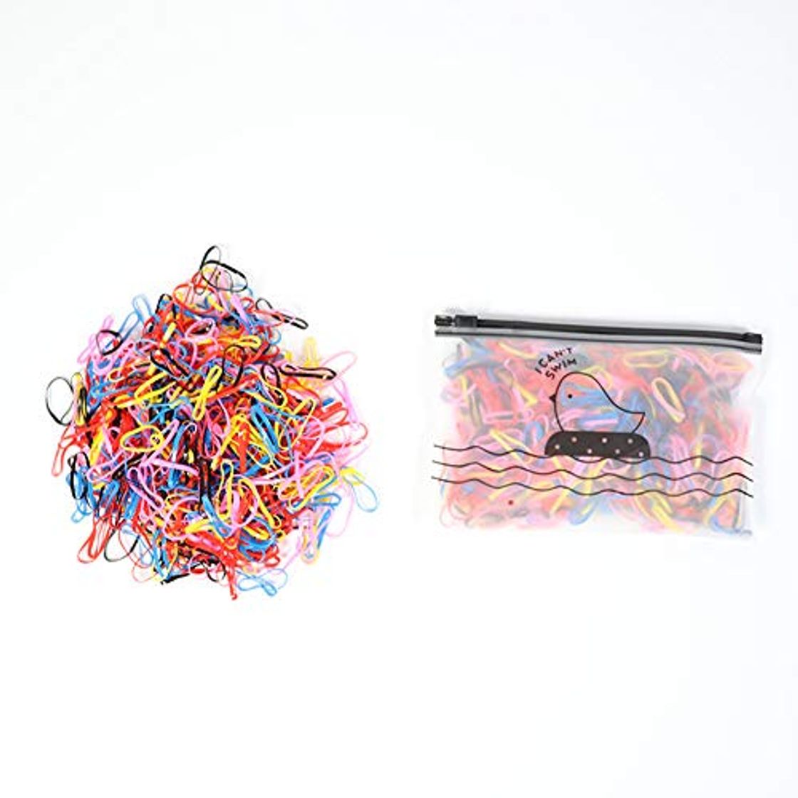 Social Mini bandas de goma de 500 piezas, banda elástica suave y colorida