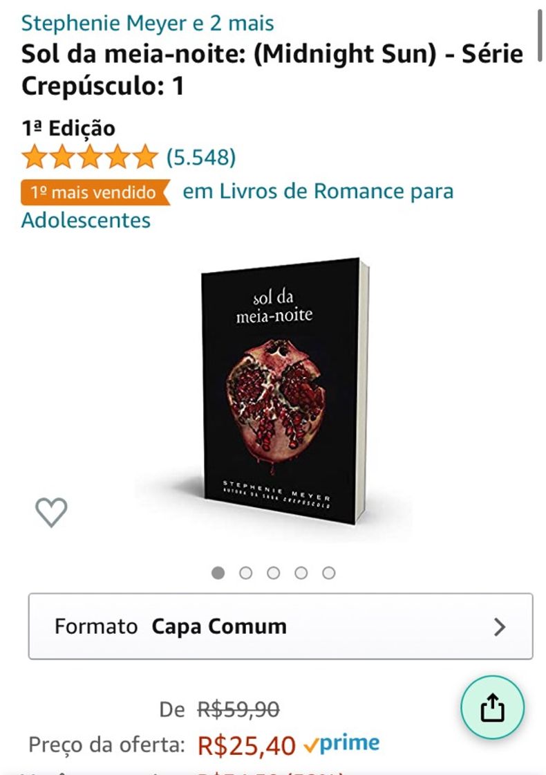 Fashion PROMOÇÃO LIVRO SOL DA MEIA NOITE POR APENAS R$ 25,00 !! 