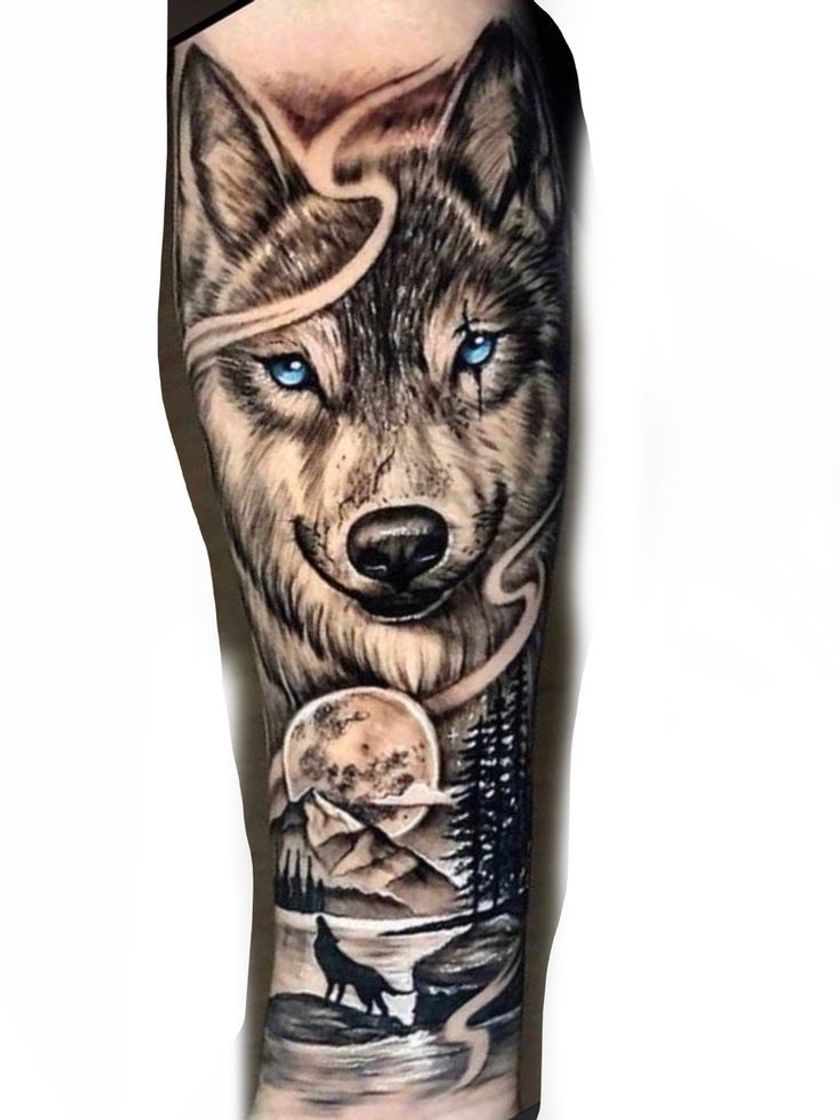 Fashion Tatoo lobo 