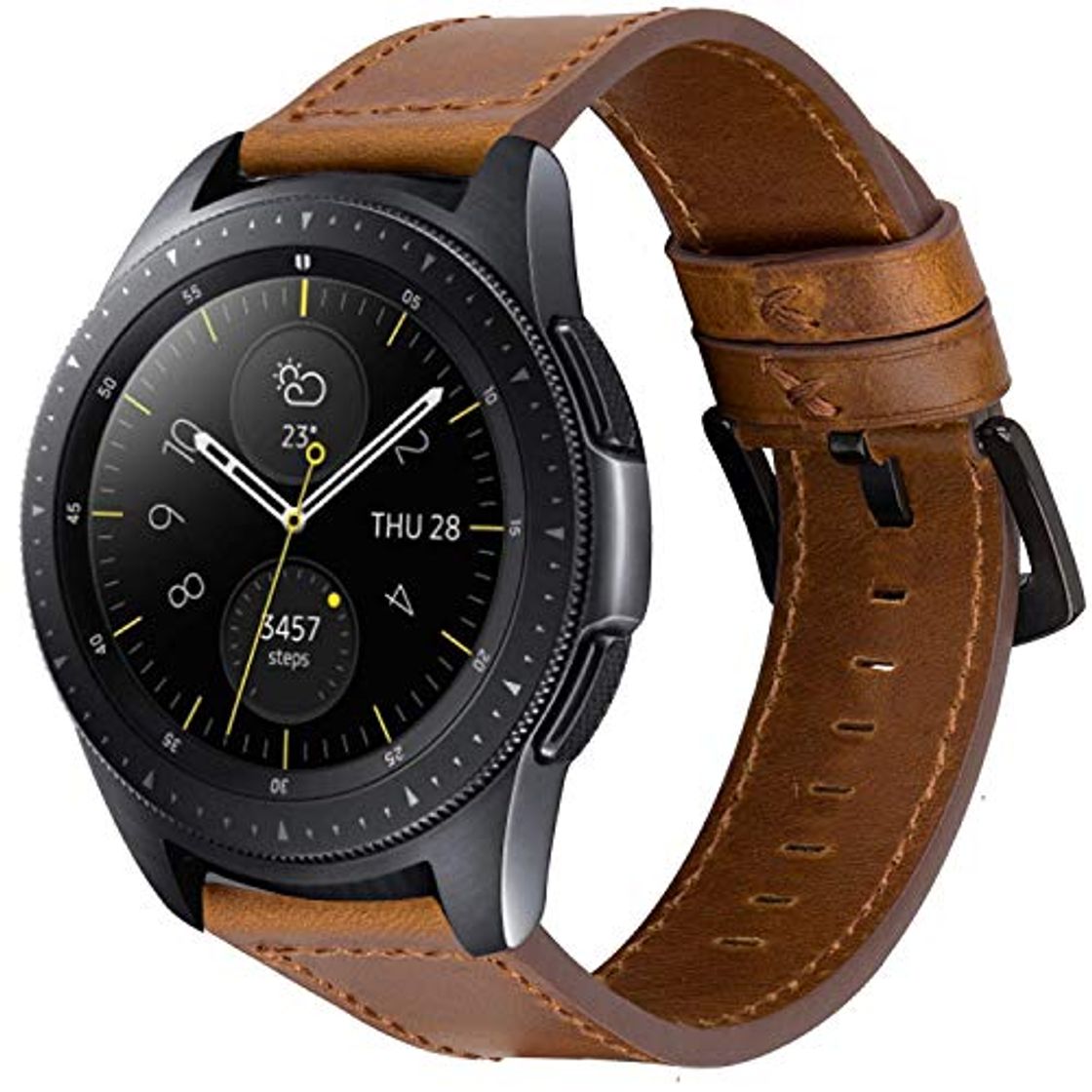 Moda iBazal Correas 20mm Cuero Piel Pulseras Bandas Compatible con Samsung Galaxy Watch