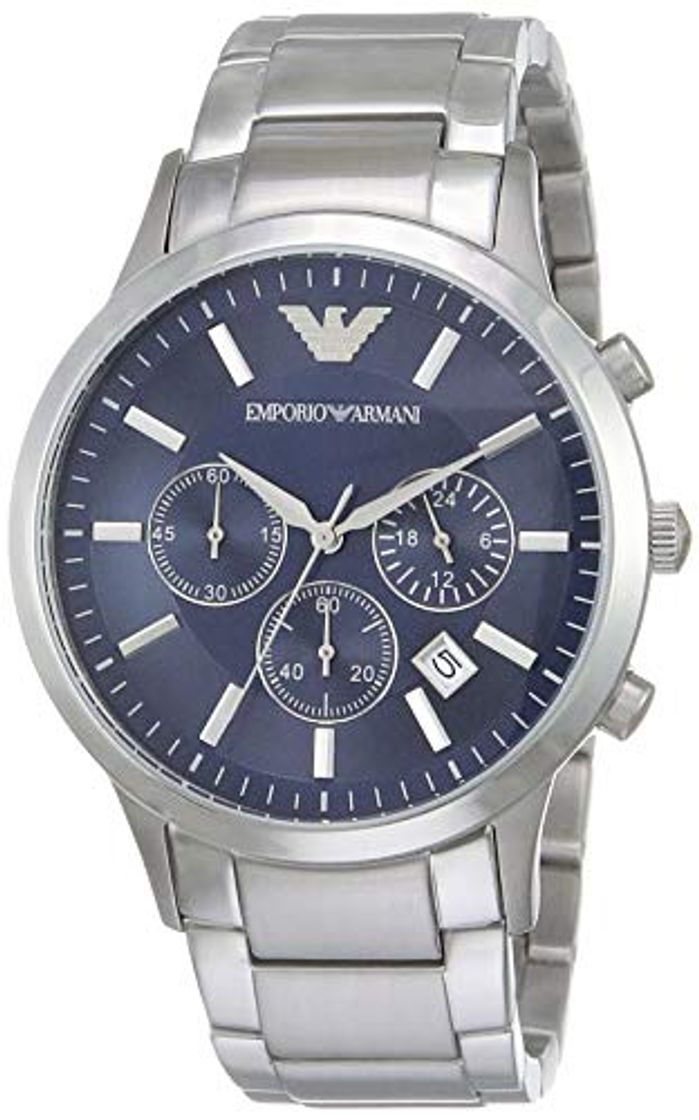 Social Emporio Armani Reloj Analógico para Hombre de Cuarzo con Correa en Acero