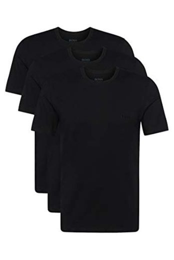 BOSS T-Shirt RN 3p Co Camiseta para Hombre, Negro