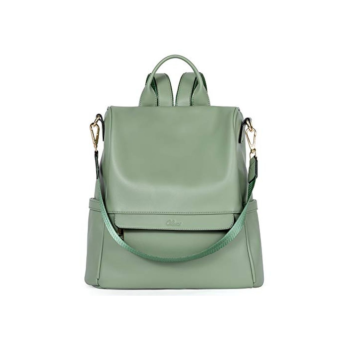 Moda Mochila para Mujer Cuero Diseño Moda Gran Capacidad Bolsa de Viaje Femenin Bolsa de Hombro Verde