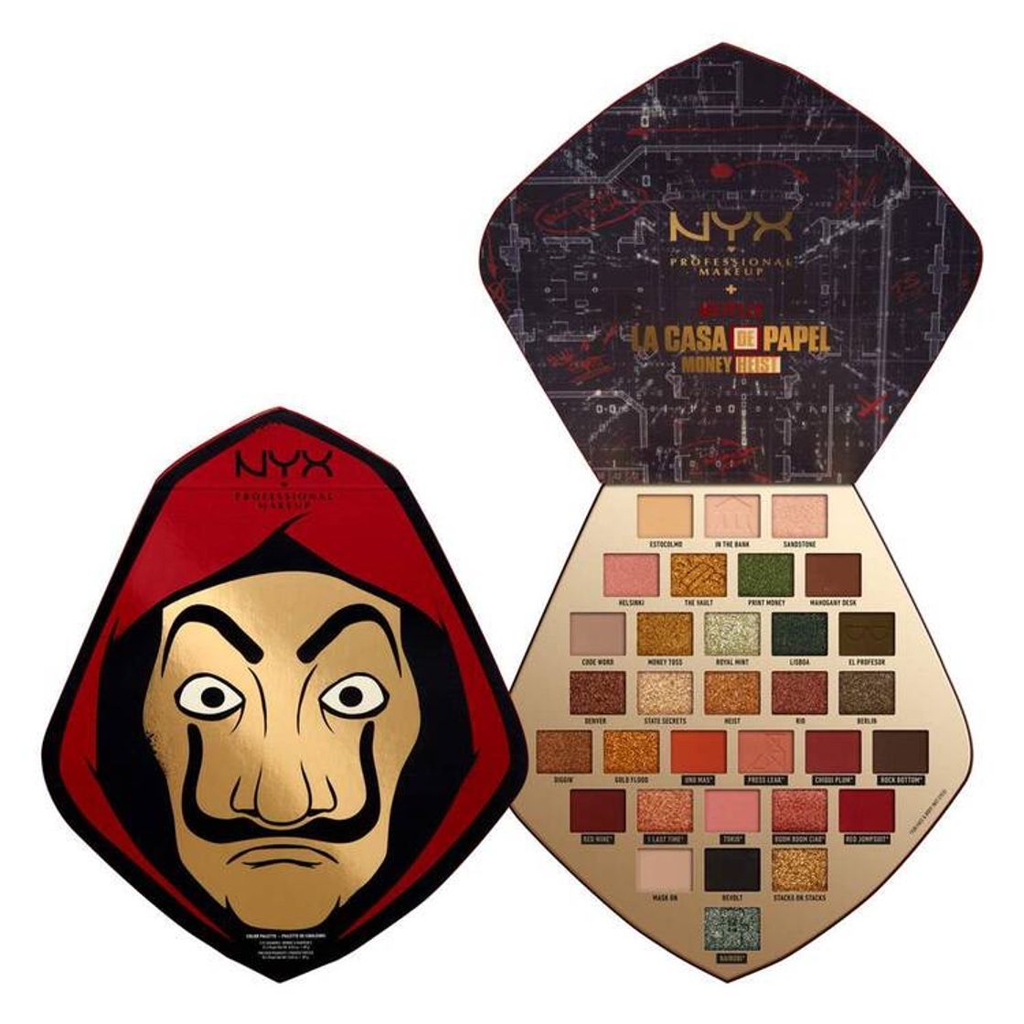 Moda La Casa De Papel 32 Pan Mask Color Palette | NYX Professional ...