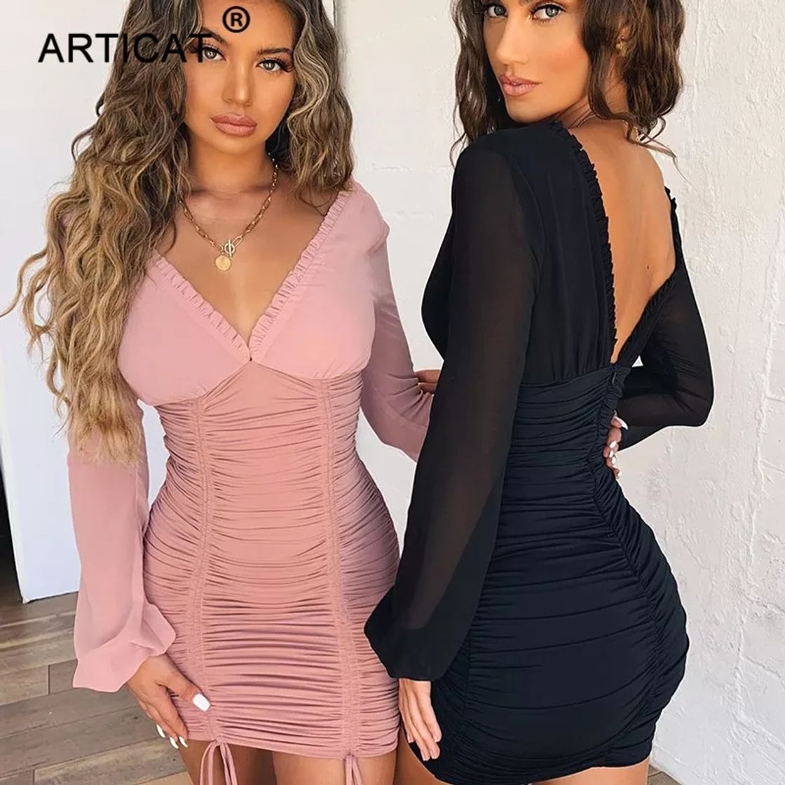 Moda Vestido fruncido