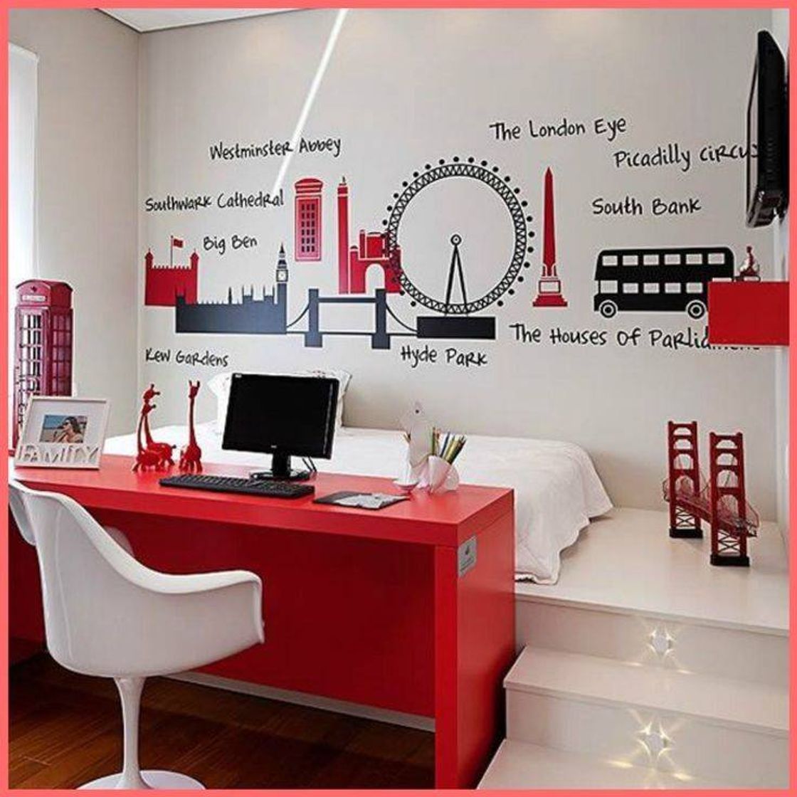 Fashion Decoração de quarto vermelho ❤️