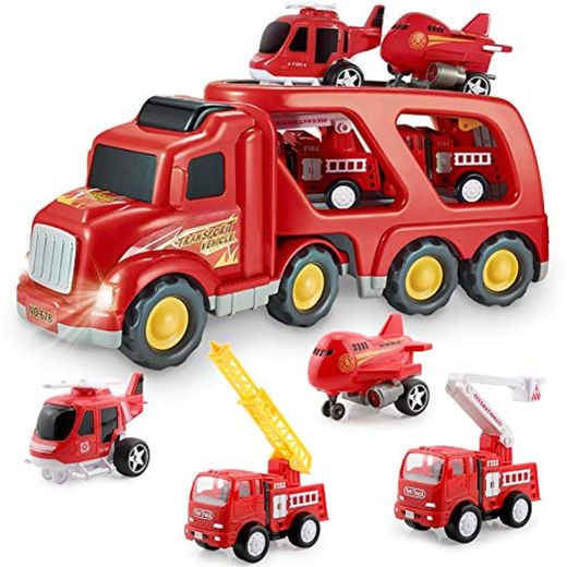 Coches de Juguete Set para Niños - Camión de Bomberos Juguete Coche