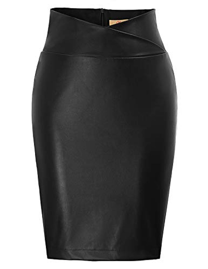 Fashion GRACE KARIN Mujer Falda de Cuero para Mujer Bodycon Falda Tubo para