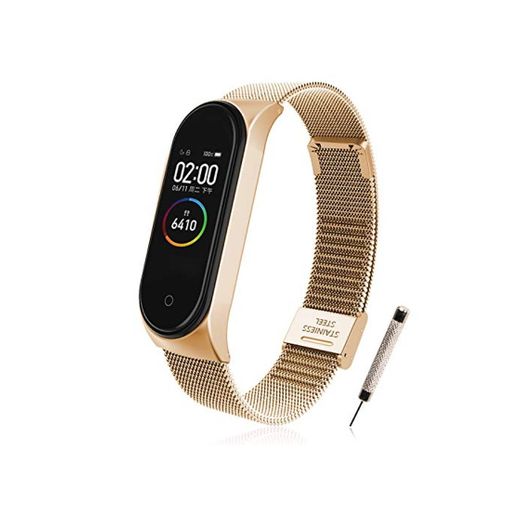 BANGTING Correa Acero Compatible con Pulseras Xiaomi Mi Band 3