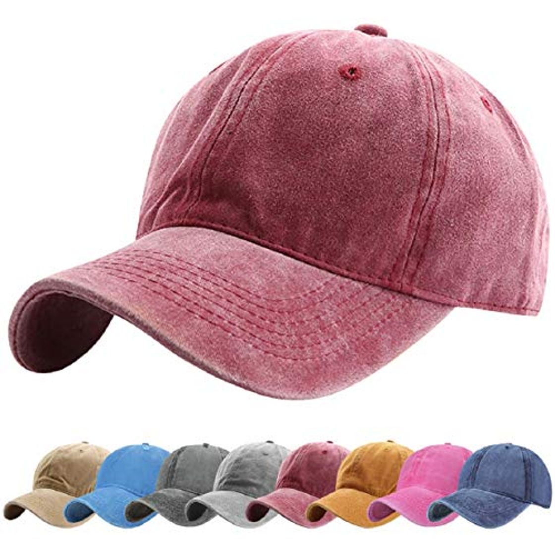 Fashion Tuopuda Gorra de Béisbol Classic Unisex Ajustable Washed Teñido Gorras de Béisbol