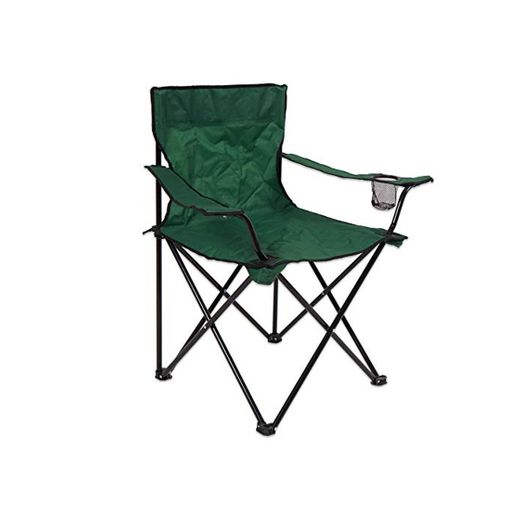 Silla Plegable de Camping Verde de Acero para Playa Garden