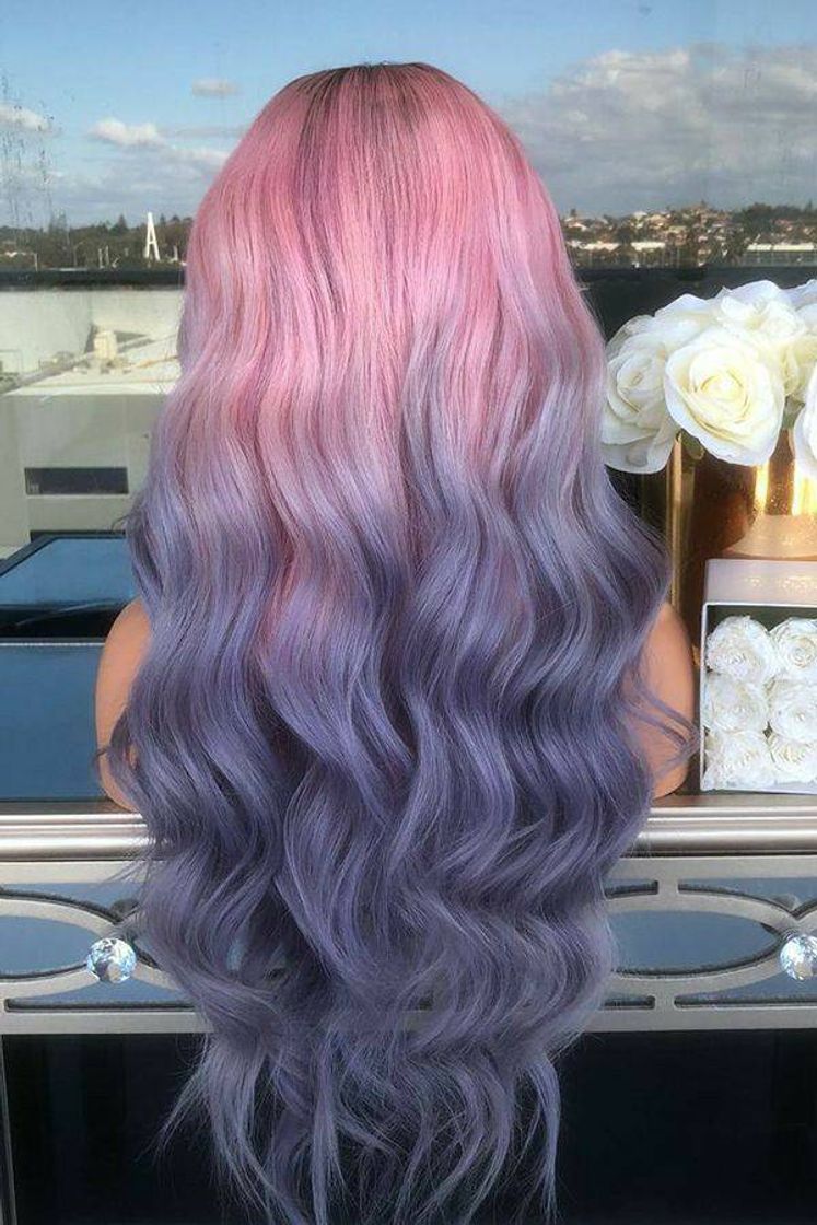 Fashion Cabelo roxo com pink