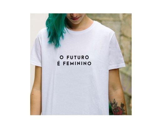 Camiseta "O futuro é feminino" / branca / orgánica