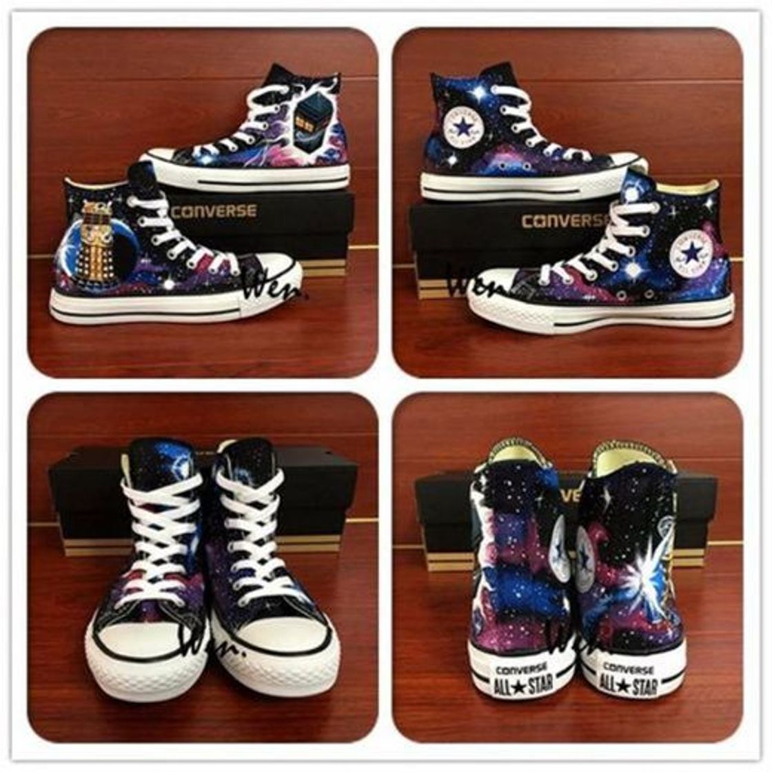 Fashion Homens Converse Pintados à Mão Gato Cheshire Tela Superior A