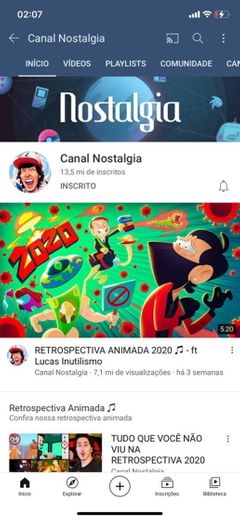 NOSTALGIA - Canal Top no YouTube