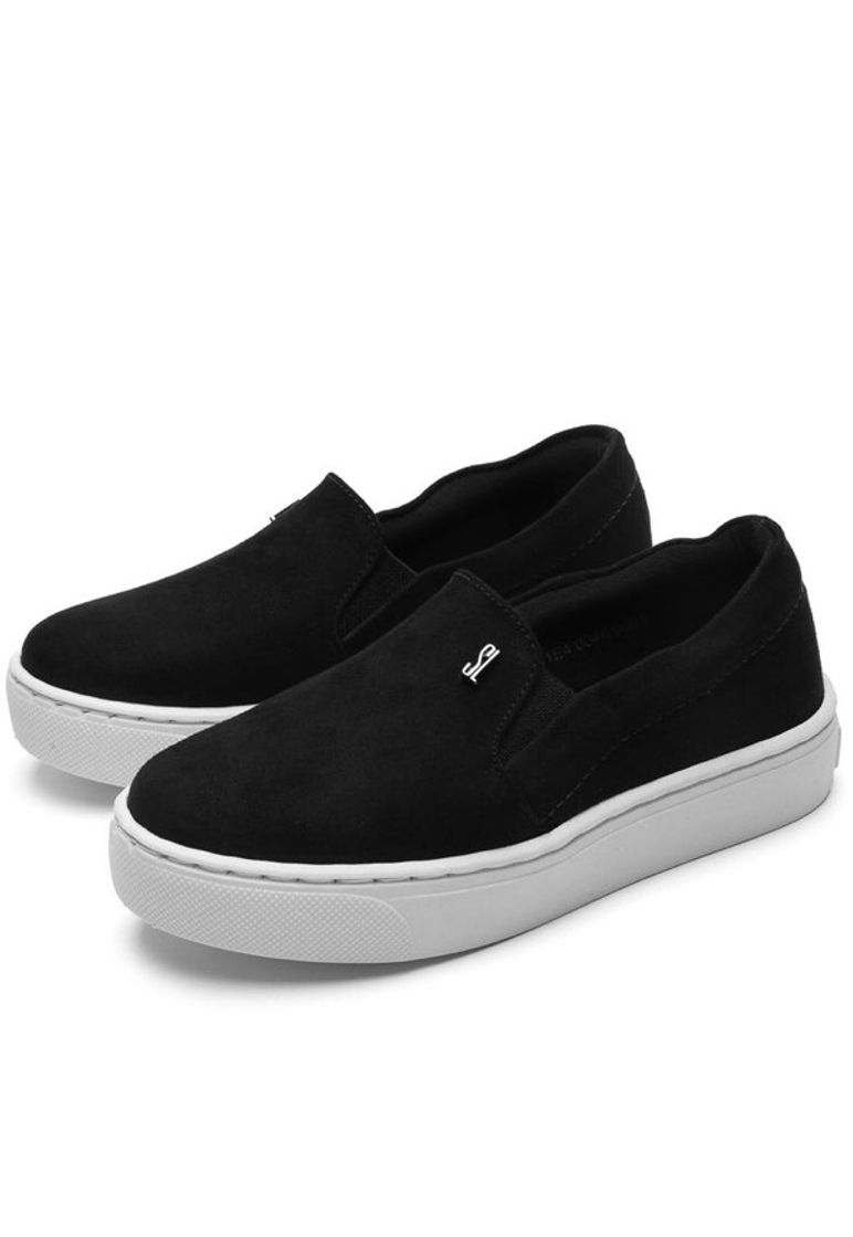 Fashion Slip On Santa Lolla Suede Preto - Compre Agora