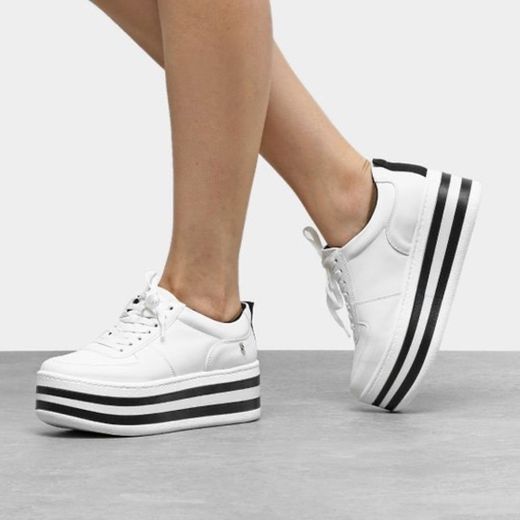 Tênis Flatform Listrado Santa Lolla Feminino