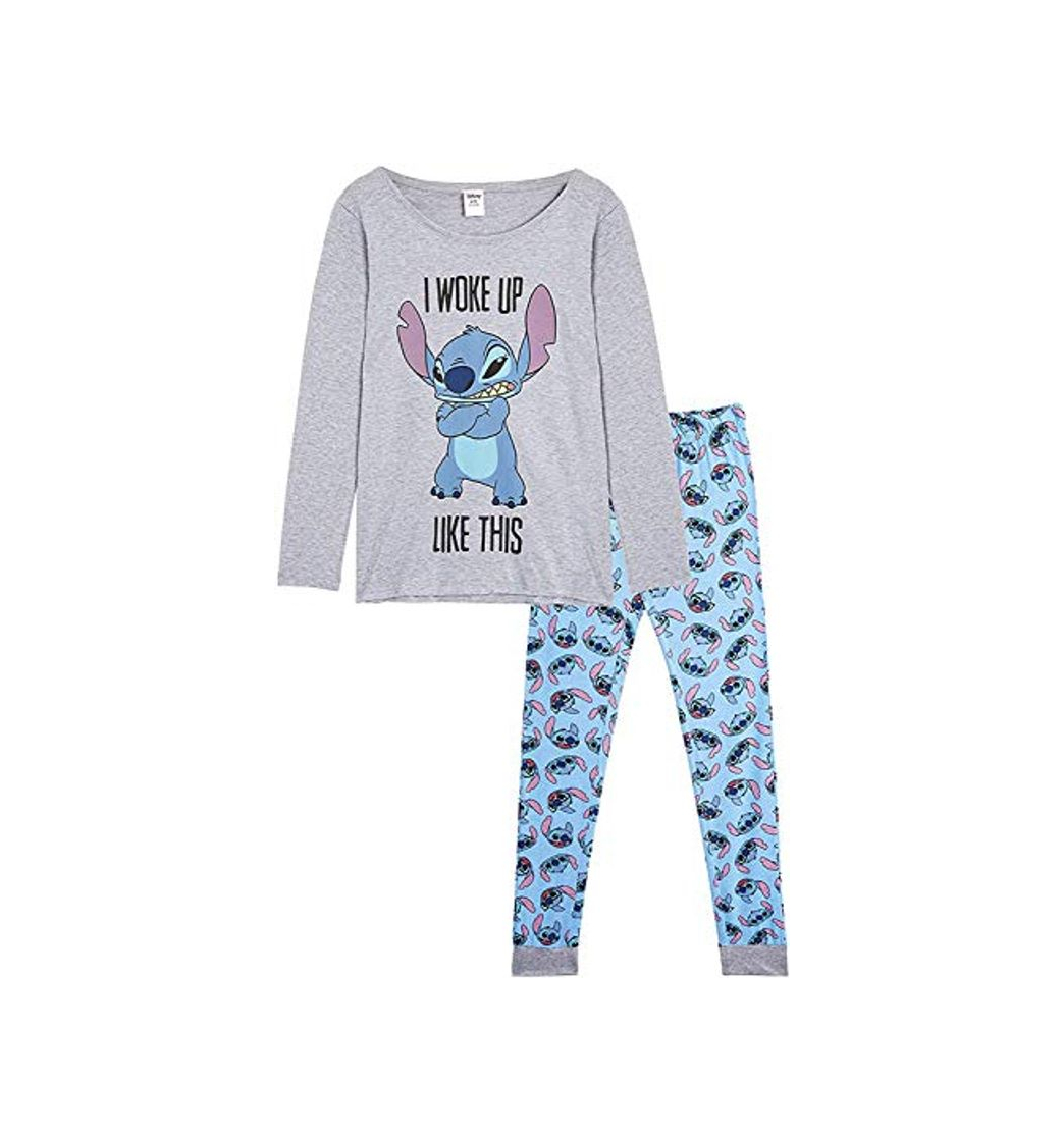 Moda Disney Lilo y Stitch Pijama Mujer Invierno, Pijamas De 2 Piezas Camisetas