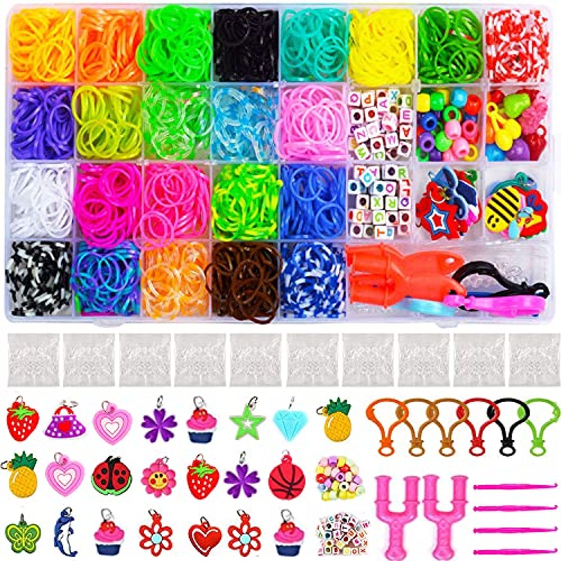 Product Lrikas Caja Pulseras Gomas Bandas de Silicona para Hacer Pulseras De Colores Loom Kit para Pulseras