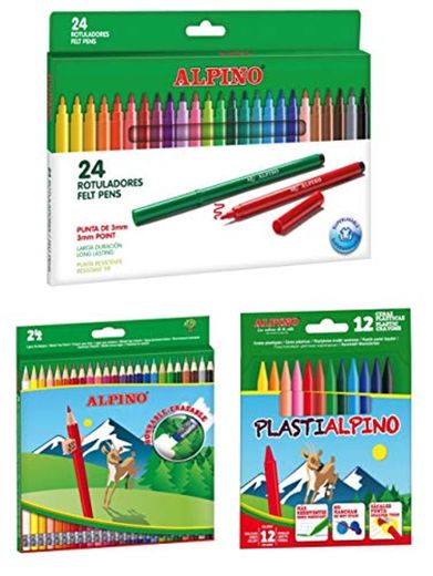 Alpino escolar pack: 24 lápices de colores borrables