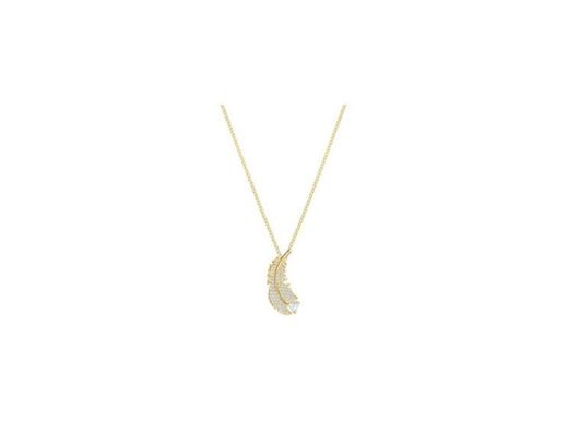Swarovski Crystal Nice Clear Gold-Tone Plated Feather Neckla
