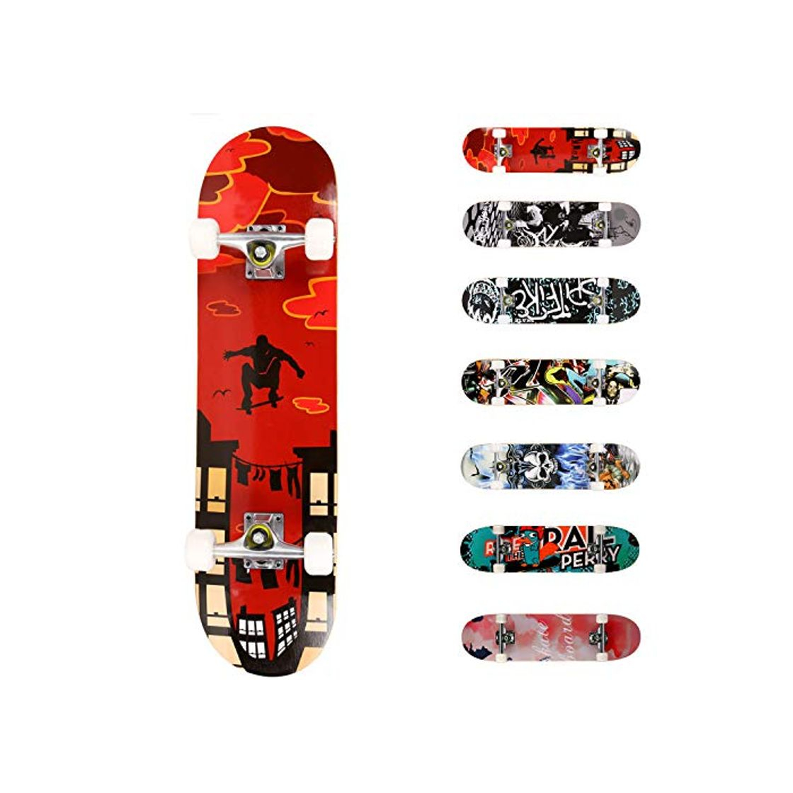 Producto WeSkate Completo Skateboard 31"x8" 7 Capas Monopatín de Madera de Arce Skateboards