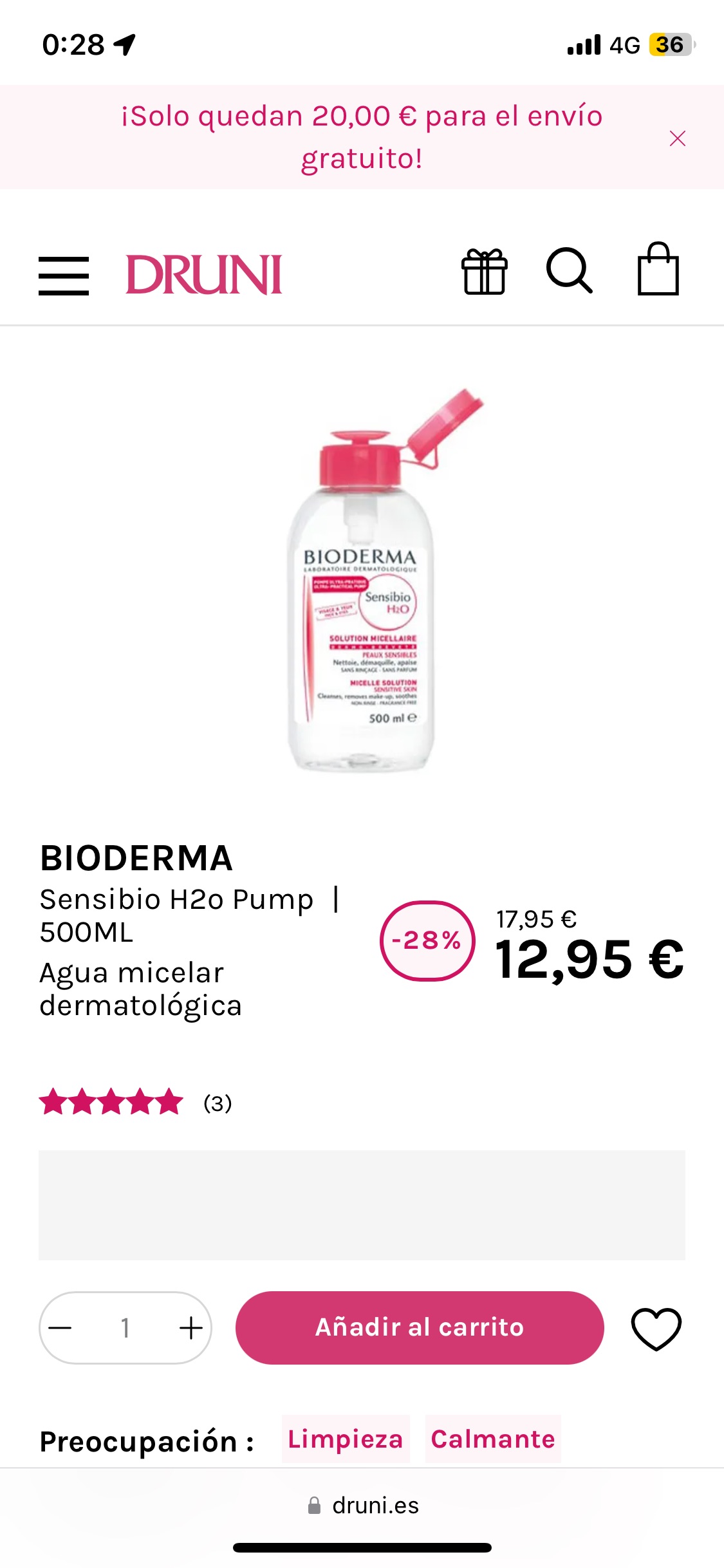 Beauty Desmaquillante ojos/labios/cara Bioderma Sensibio H2O 