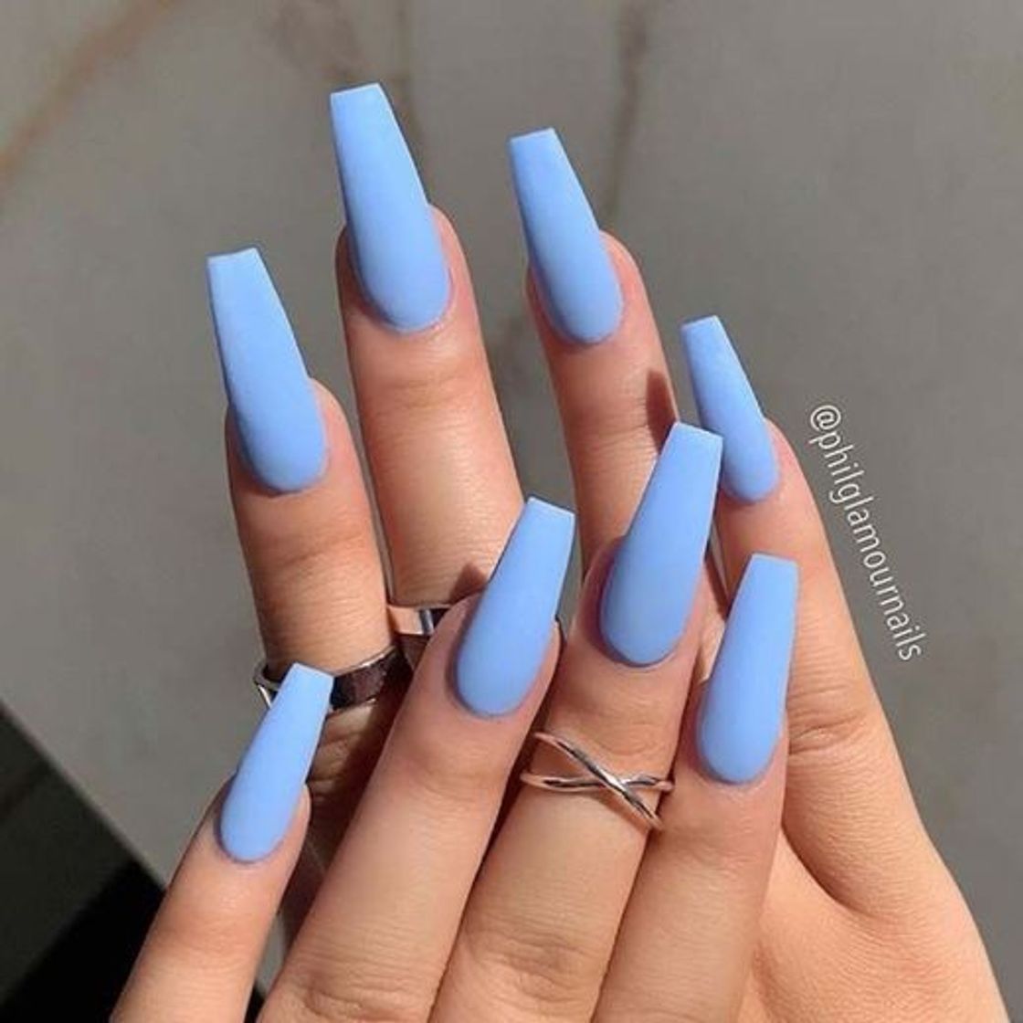 Baby blue nails