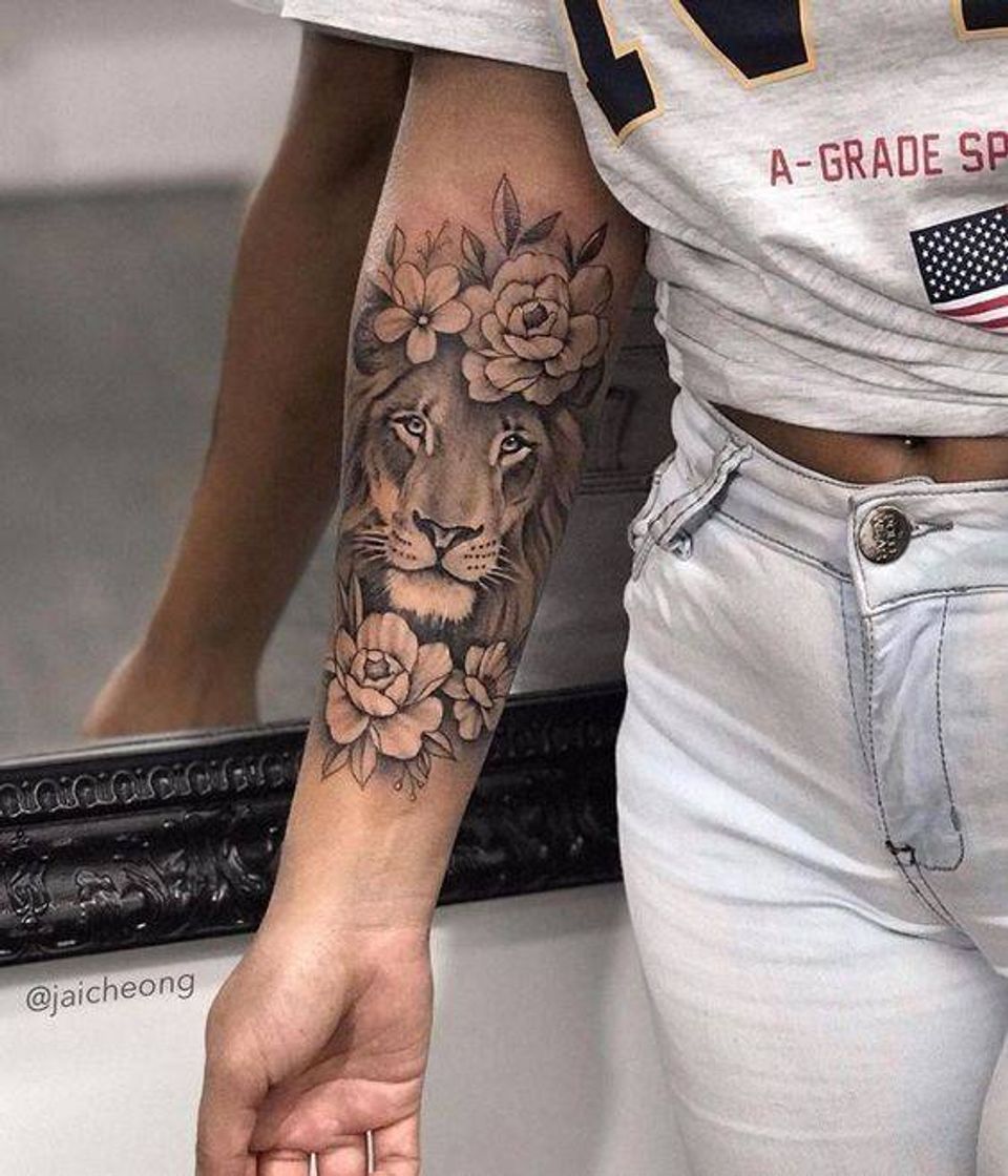 Fashion Tatuagem leão 