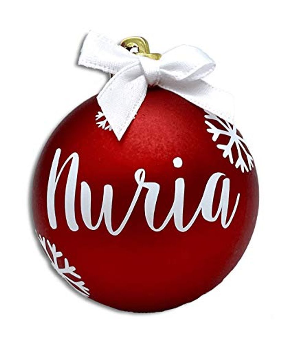 Producto Bolas de Navidad Personalizadas Rojas Nombre Pack 4 Decoración Árbol de Navidad Regalo