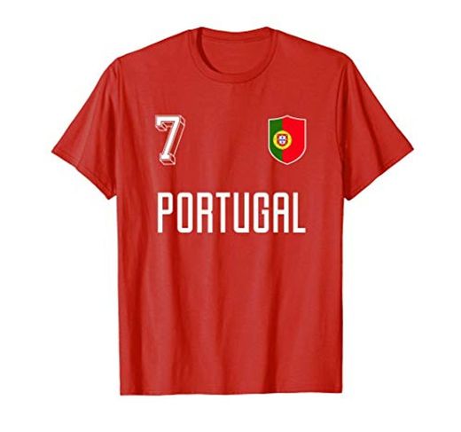 Retro Portugal Camiseta De Fútbol Portugués Número 7 Camiseta