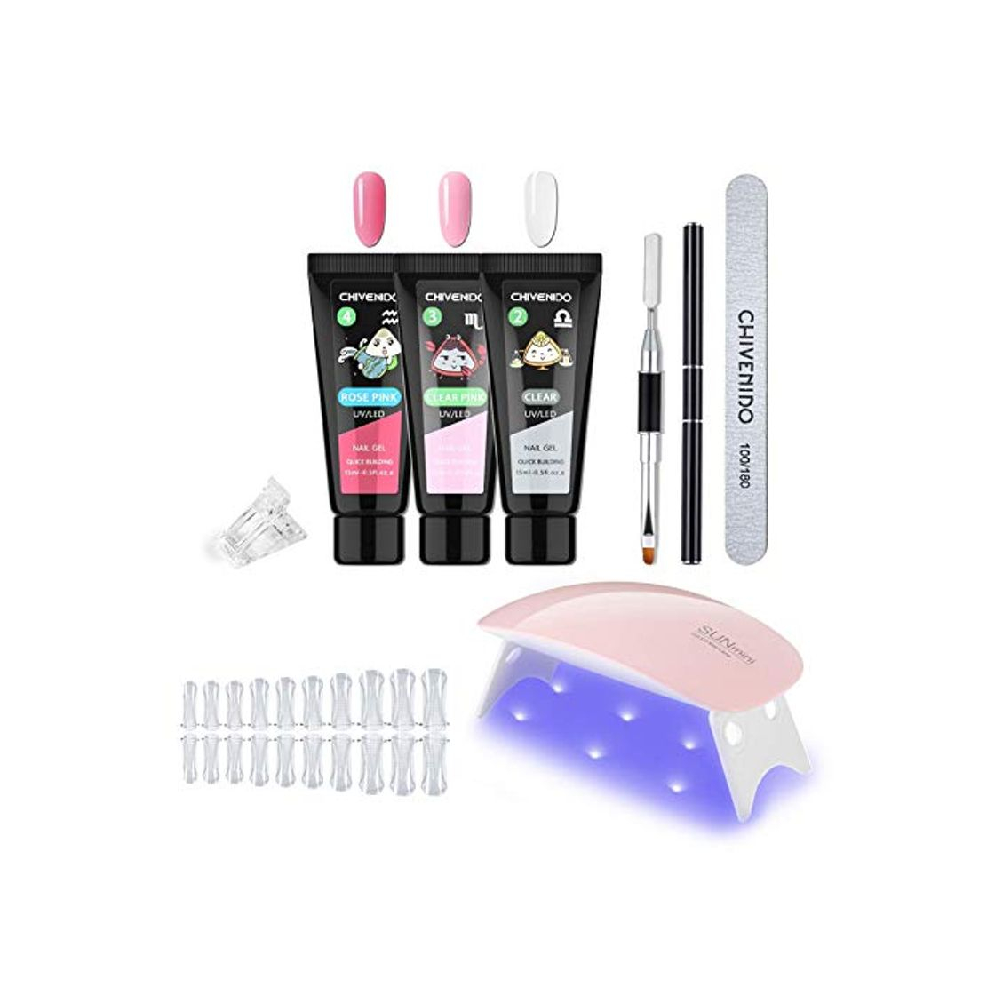 Social Gel Nails Kit Uñas de Gel Nails Extension Builder Gel Glue Kit