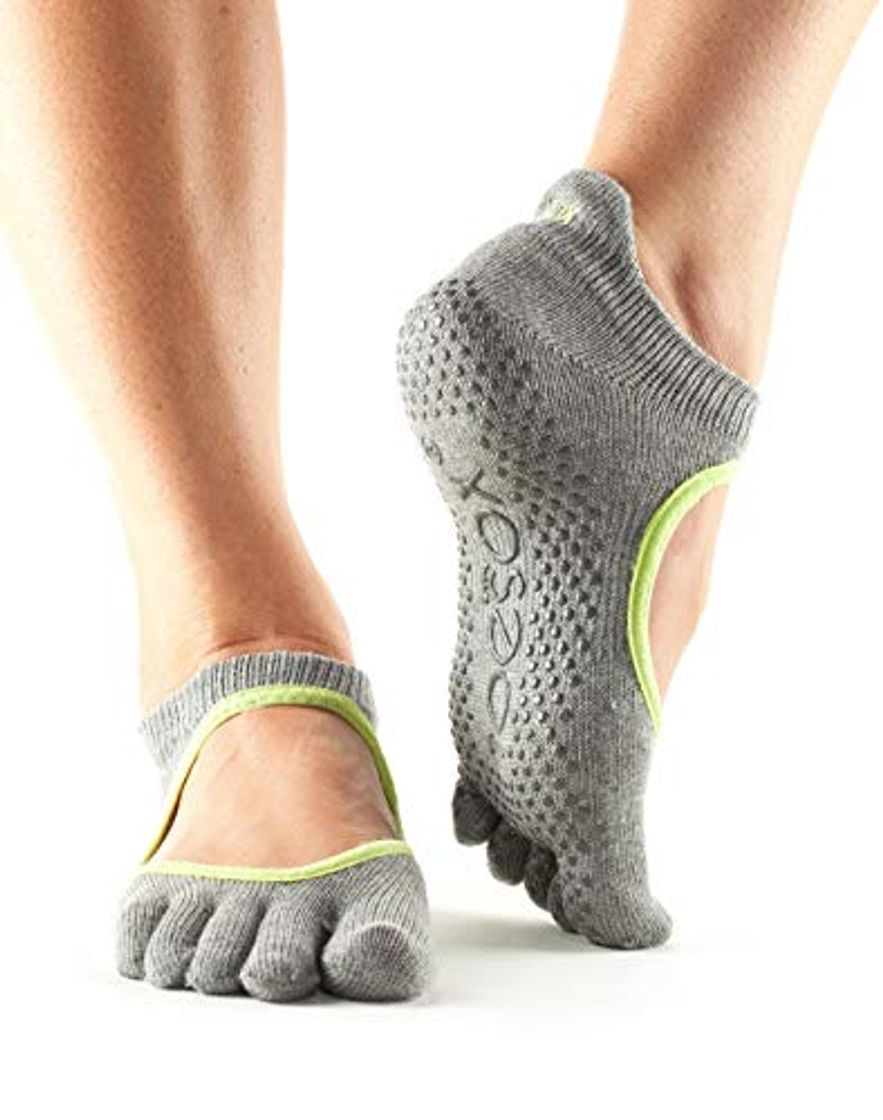 Fitness Toesox Full Toe Bellarina Calcetines de Yoga, Unisex Adulto, Gris