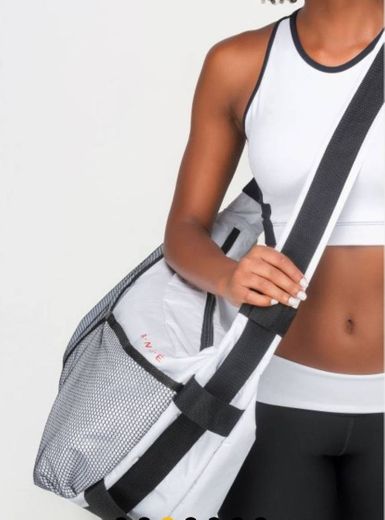 Bolsa Fitness Feminina Branca com tela