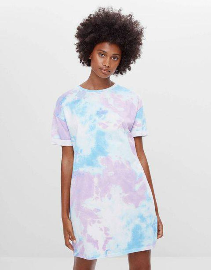 Social BERSHKA Vestido corto Tie Dye