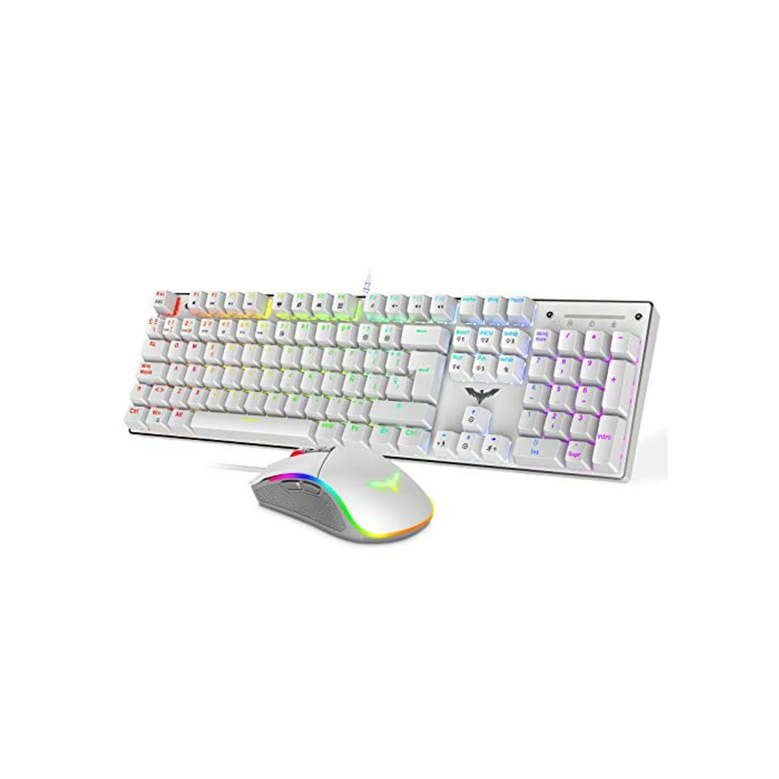 Social havit Teclado mecánico Gaming y ratón Español Teclados Gaming con Cable, Azul
