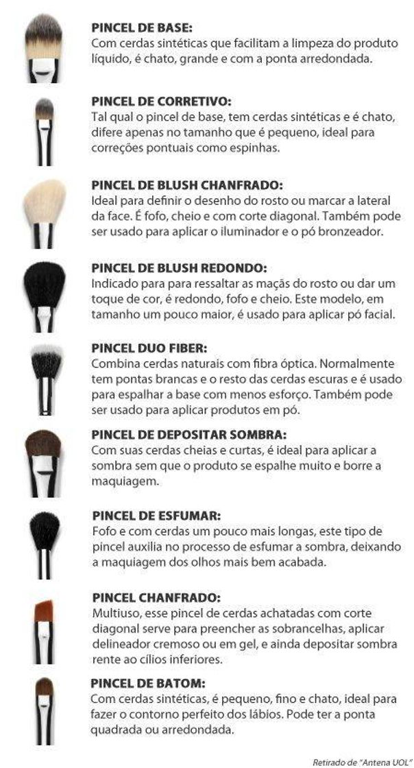 Moda Pincéis e suas utilidades