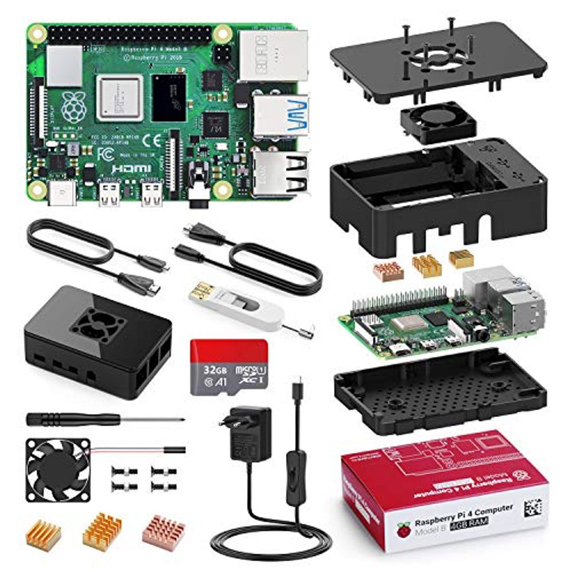 Electrónica Bqeel Raspberry Pi 4 Model B 【4GB RAM