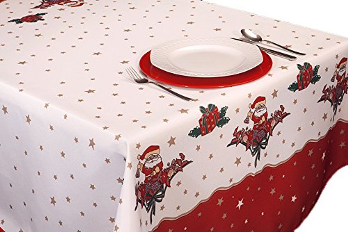 Social ExclusivoCIR Manteles Joyeaux Noel Navidad Pascua Estampados Antimanchas Colores Primaverales Decoracion Hogar