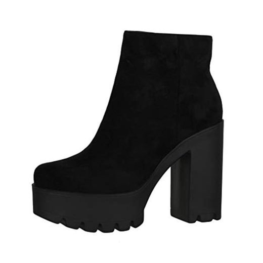 Elara Botines de Mujer Chelsea Boots Chunkyrayan HQ115 Black-36